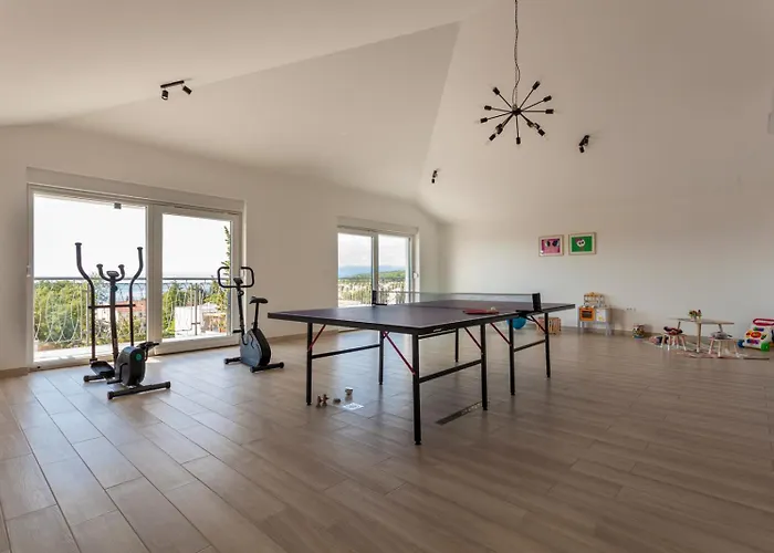 New With Large Pool, Sea View, 300 M From The - By Traveler Tourist Agency Krk - Id 2191 Вилла Малинска